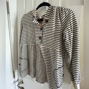 Anthropologie striped hooded top